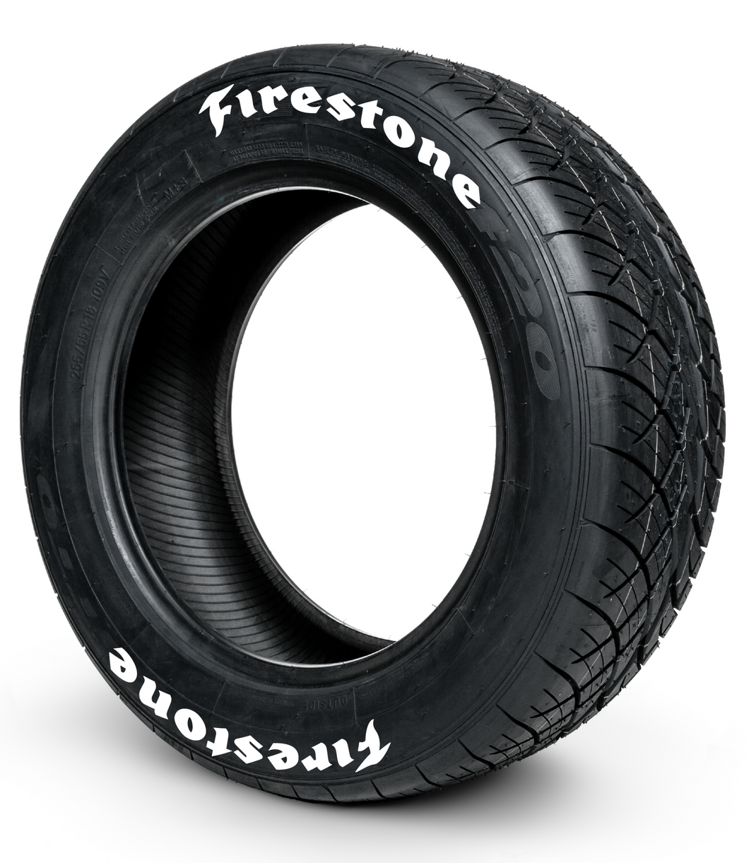 Firestone ( 8x Rubber Decals, Adhesive & Instructions Included )